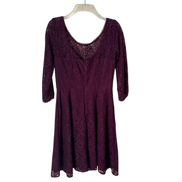 White House Black Market 4 Whimsygoth Cottagecore Burgundy Lace Grunge Dress - Picture 3 of 8